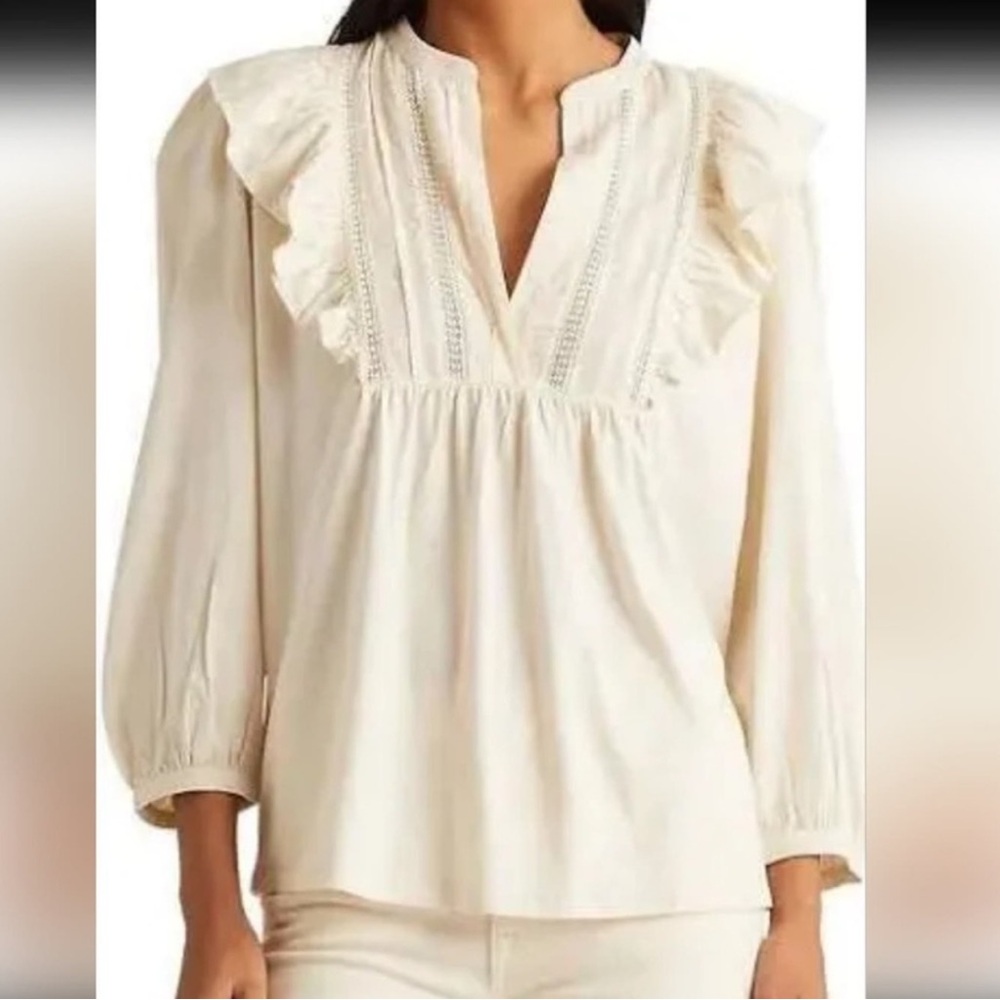 Lauren Ralph Lauren Black Label Ruffle Blouse NWT size M